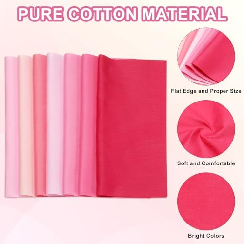 PATIKIL Cotton Fabric Bundles, 7 Pcs 10 x 10 Inch Fat Quarter Solid