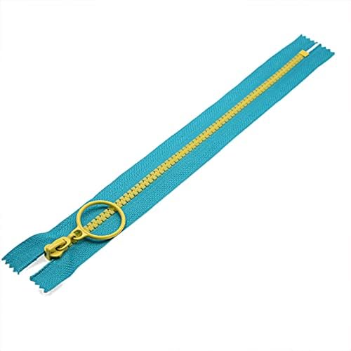 #5 Plastic Zippers with Lifting Ring Pull,10 PCS 12 Inch (30CM),Closed