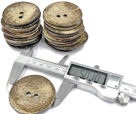 AMORNPHAN 10 PCS 2 Inch 50mm Brown Thick Natural Wooden Large Coconut