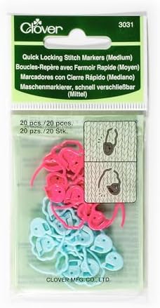 Clover Quick Locking Stitch Markers - Medium 20/Pkg