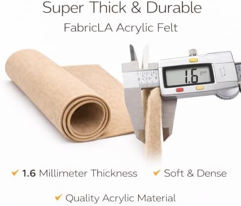 FabricLA Felt Fabric 72" Wide 1.6mm Thick Acrylic Felt by The Yard