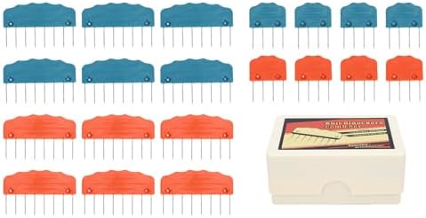 Arythia 20 Pcs Knit Blocking Pins, Stainless Steel 8 & 4 Pin Comb Set