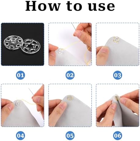 salbsever 120 Sets Plastic Sew-on Snap Buttons Fasteners Buttons
