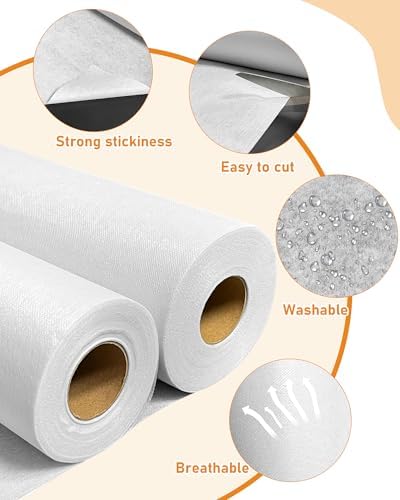 PLANTIONAL Light Weight White Iron-On Non-Woven Fusible Interfacing