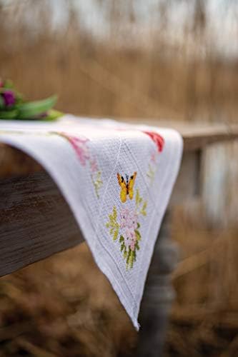 Vervaco Counted Cross Stitch Tablecloth Kit 32"X32"-Colourful Flowers