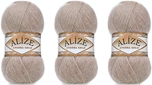 Alize Angora Gold Yarn 20% Wool 80% Acrylic Lot of 3skn 300gr 1805yds