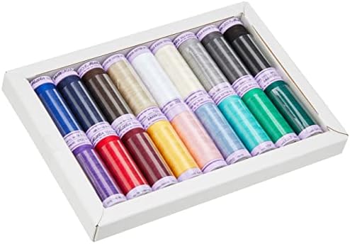 Mettler Silk Finish Cotton Thread Set | Colors may vary | 18 Pcs