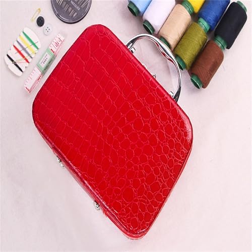 Complete Portable Sewing Kit in Faux Leather Case - Includes Big Eye