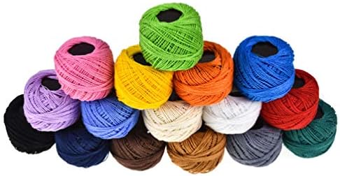 16 Roll Embroidery Thread Set - Assorted Colors Cotton Floss for Cross