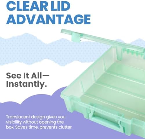 ArtBin Super Satchel Slim 1-Compartment Craft Box, Translucent Mint