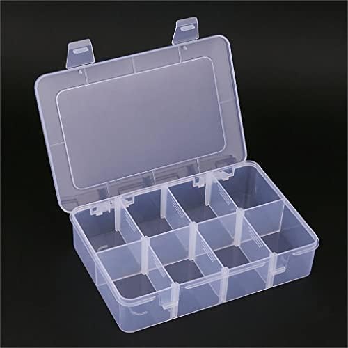 2 Pcs 8 Grids Clear Organizer Box Plastic Storage Container with