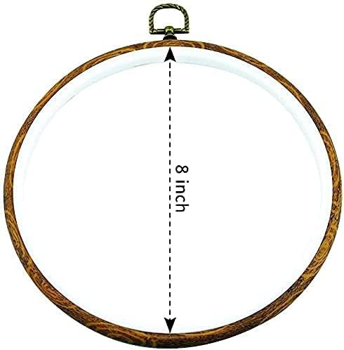 5PCS 8'' Round Embroidery Hoops 20CM Imitated Wood Cross Stitch Hoop