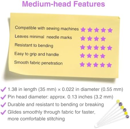 【TUKUMO】 Glass Head pins(Medium Ball),60PCS Sewing Pins,Dressmaking