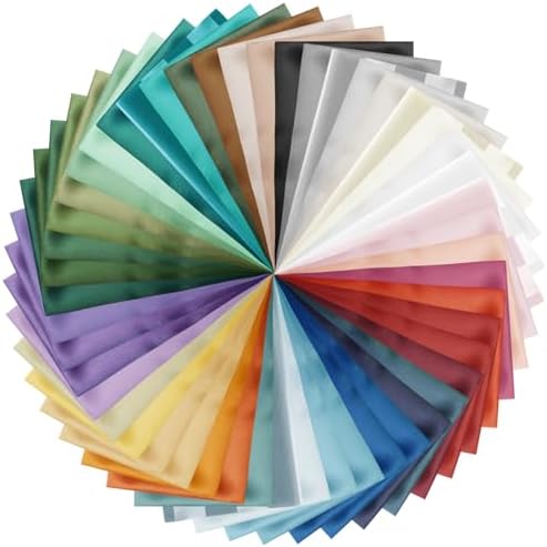 Q&J Fabric Co. 50Pcs 10" x 8" Satin Fabric Fat Quarter Pre-Cut Quilt