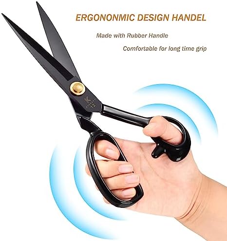 Fabric Scissors 12 Inch, Heavy Duty Sewing Scissors (Black)