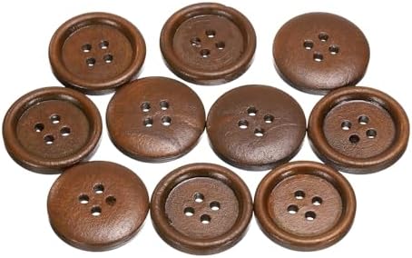 HARFINGTON 10pcs 36L Wooden Sewing Button 7/8"(23mm) 4 Holes Wood