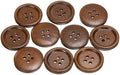 HARFINGTON 10pcs 36L Wooden Sewing Button 7/8"(23mm) 4 Holes Wood