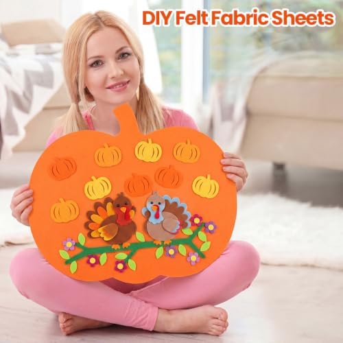 Peryiter 150 Pcs Fall Color Felt Fabric Sheets Bulk for Crafts