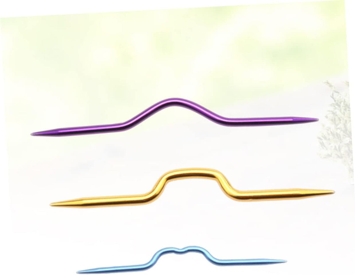 3Pcs Aluminum Cable Knitting Needles, Comfortable Handle Crochet Tool