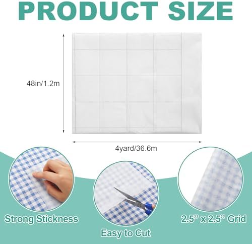 Breling Fusible Interfacing with 2.5'' x 2.5'' Grid, Heavy, 48in X 4yd
