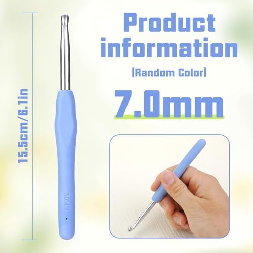 SHWAKK Crochet Hook, 7.0 mm Ergonomic Crochet Hook for Arthritic Hands