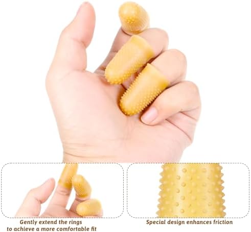24 PCS 4 Sizes Rubber Fingers Thimbles for Tips Protection, Small