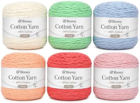 Reessy Worsted Cotton Yarn – 6 Skeins