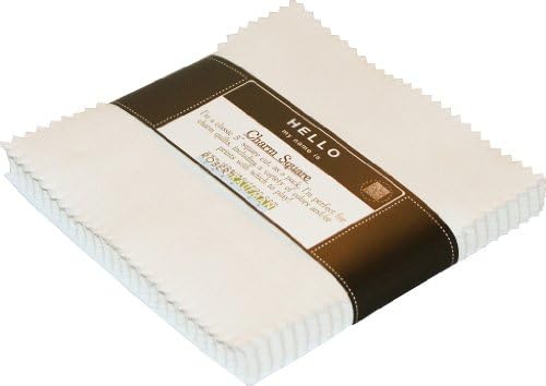 Robert Kaufman 5in Squares Kona Solids Snow Colorway 42Pcs, Assorted