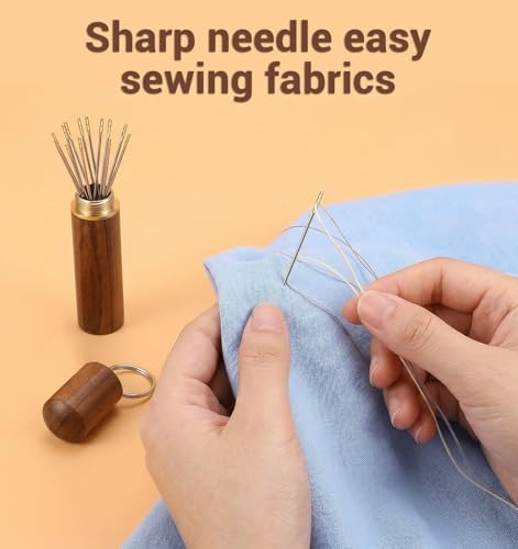 15 PCS Self Threading Needles, 3 Sizes Self Threading Sewing Needles