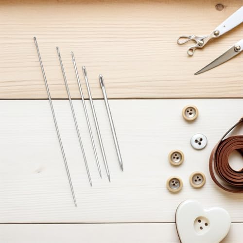 25pcs Extra Long Metal Hand Sewing Needles Set with Large Eye