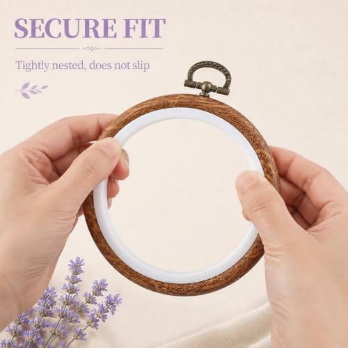 3 Pcs 4 Inch Wooden Embroidery Hoops Round Cross Stitch Hoop