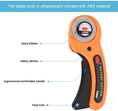Rotary Cutter with 5 Pcs 45mm Rotary Spare Blade Refill Set - Alloy