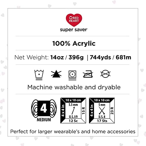 Red Heart Super Saver Jumbo Yarn for Crocheting, Black, 2-Pack