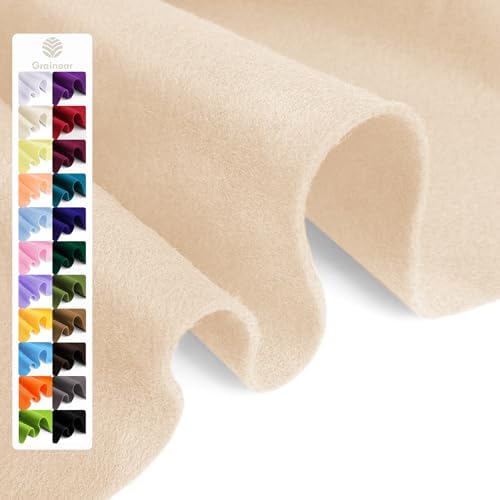 Nude Tones Soft Felt Sheet, 18" x 36", 1.6mm Thick Acrylic Felt Fabric