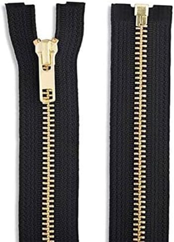 14 inch Metal Zipper Black 14" Gold Brass Metal Heavy Duty Zippers