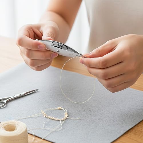 4Pcs Silver Metal Tatting Shuttle Kit for Beginners with Bobbin