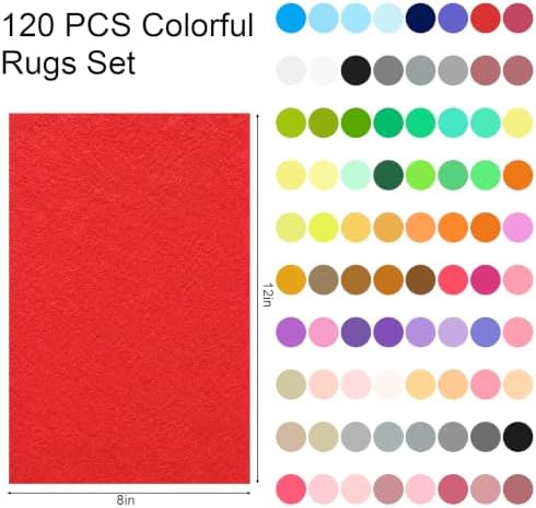 120Pcs 12x8'' Felt Sheets for Crafts, 60 Assorted Colors, Felts Fabric