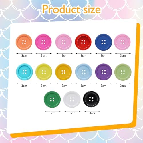 Chenkou Craft Mix Color Plastic Resin Circle Big Button 4 Holes DIY