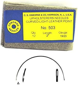 12/Pk. Curved Leather Point Needles #503 Size 2"