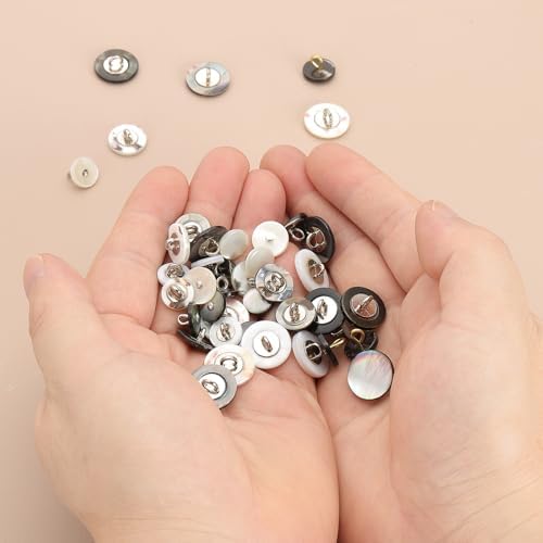 uxcell 5 Pcs Natural Shell Buttons, 10mm Mother of Pearl Buttons Shell