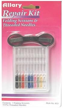 Vogue Fabrics Allary Repair Kit - Folding Scissors and 10 Threaded