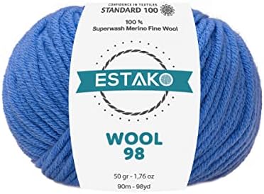 Estako Wool 98 100% Soft Superwash Merino Wool Worsted Weight Yarn