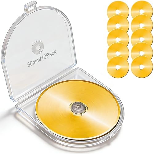 60mm Titanium Rotary Cutter Blades 10 Pack Replacement Rotary Blades