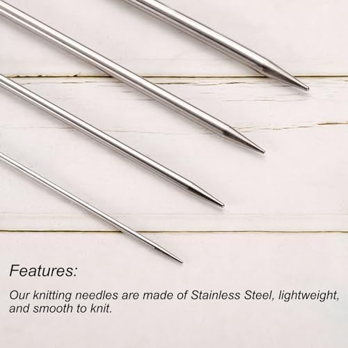 uxcell 5Pcs Knitting Needle 1.75mm Diameter 5.9 Inches Length