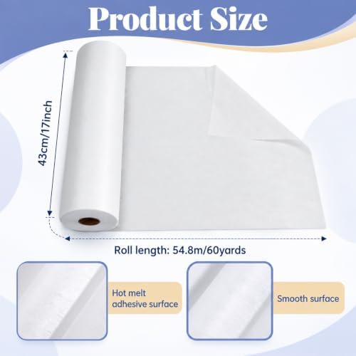 17in × 60yd Medium Weight Non-Woven Fusible Interfacing for Sewing