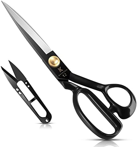 Fabric Scissors 12 Inch, Heavy Duty Sewing Scissors (Black)