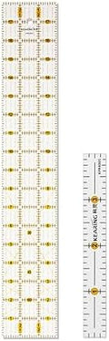 KEARING Clear Acrylic Quilting Ruler Set, 1/2 x 4 and 3 x 18