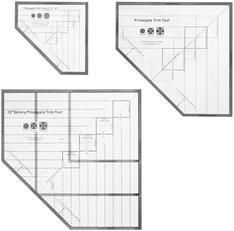 Acrylic Pineapple Block Quilting Ruler Set, Multi-Size Quilt Template