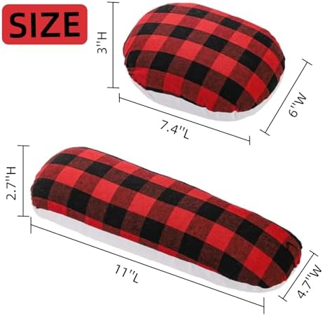 WRINGKIT 2 Pack Tailor's Ham, Solid Seam Roll Set, Red and Black Plaid