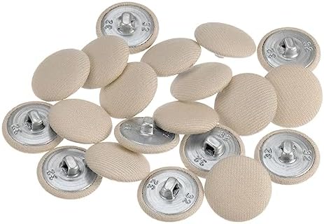 HARFINGTON 20pcs 32L Fabric Cloth Covered Button 20mm Metal Shank
